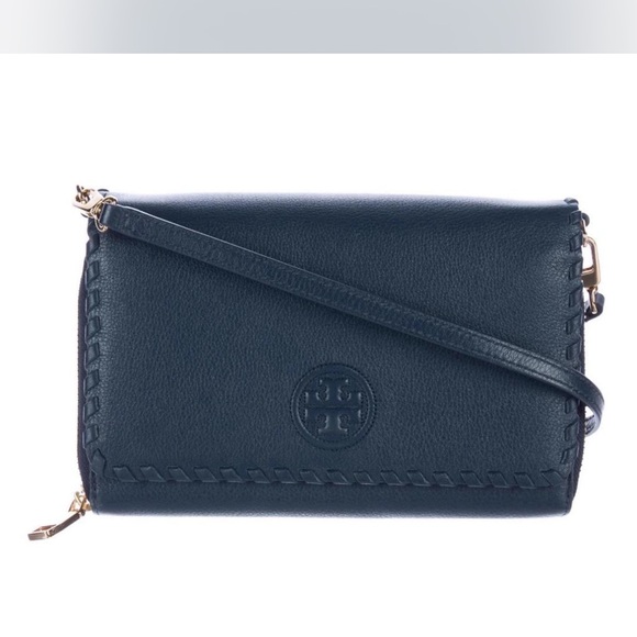 NWOT Tory Burch Shrunken Marion Crossbody in Navy - Picture 7 of 7